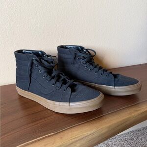 Black Vans SK8 Hi Reissue Sneakers with Gum Sole